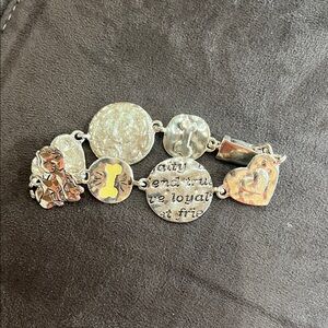 Fashion Jewelry Silver and Yellow Charm Ring Set